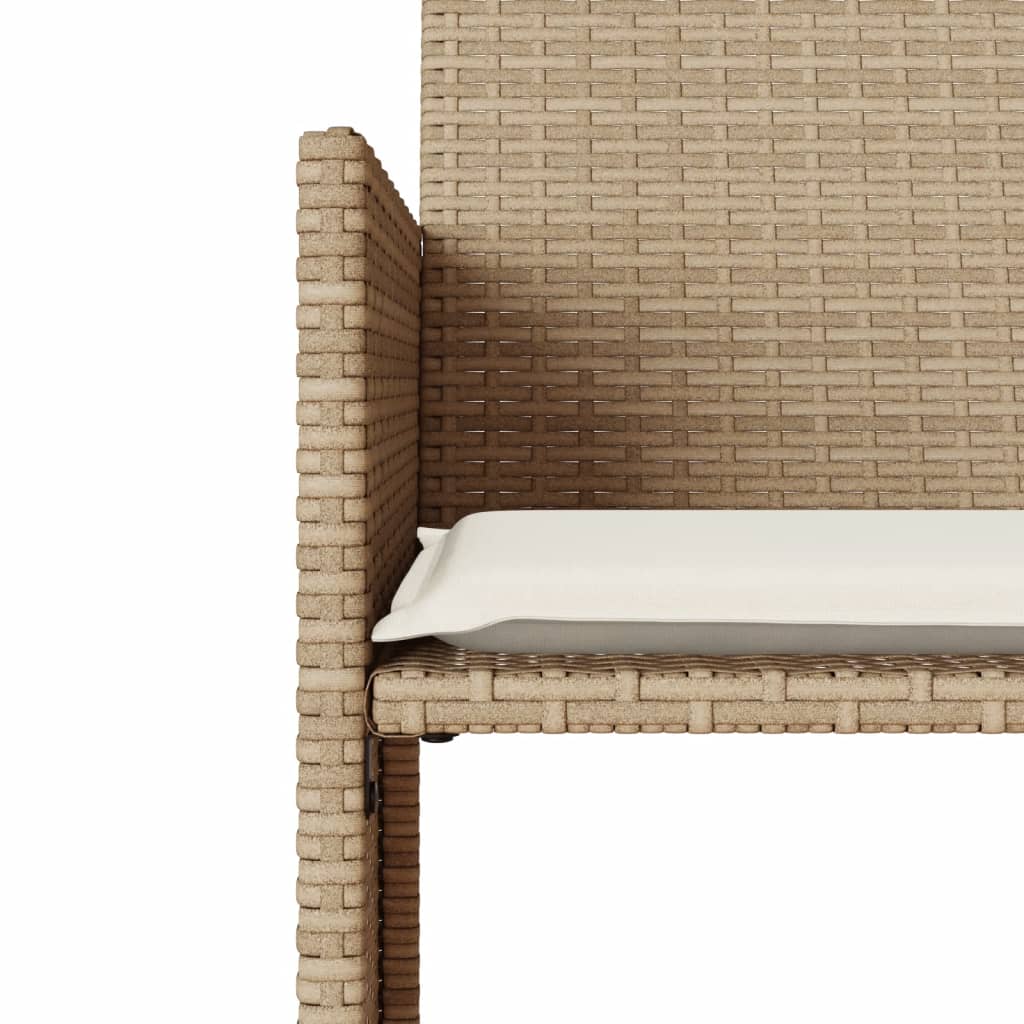 Trädgårdssoffa 2-Sits Med Bord Och Pallar Beige Konstrotting