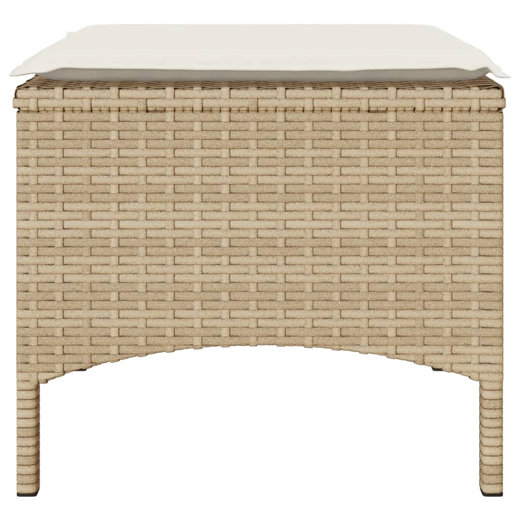 Trädgårdssoffa 2-Sits Med Bord Och Pallar Beige Konstrotting