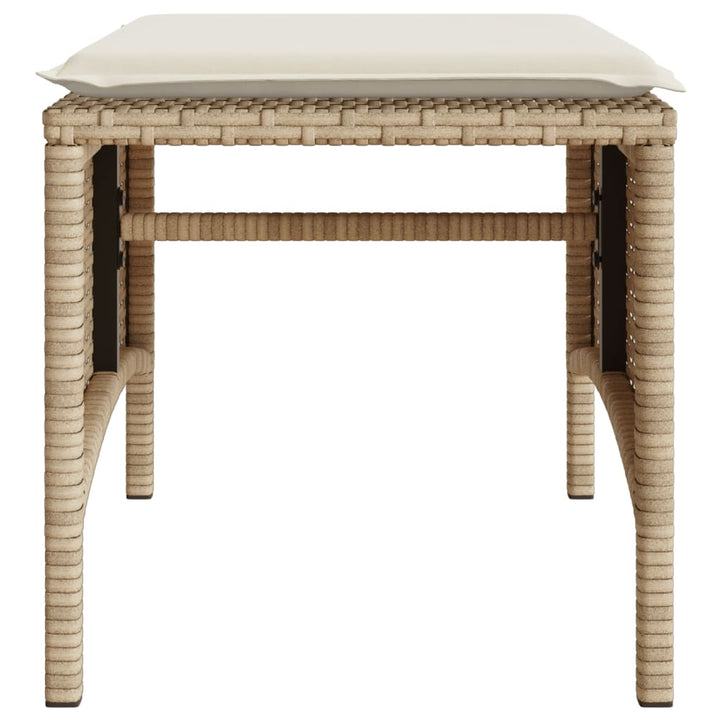 Trädgårdssoffa 2-Sits Med Bord Och Pallar Beige Konstrotting