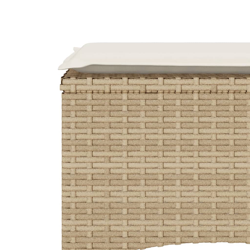 Trädgårdssoffa 2-Sits Med Bord Och Pallar Beige Konstrotting