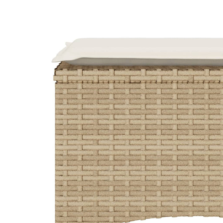Trädgårdssoffa 2-Sits Med Bord Och Pallar Beige Konstrotting