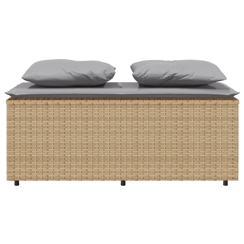 Matgrupp För Trädgården 3 Delar Med Dynor Beige Konstrotting