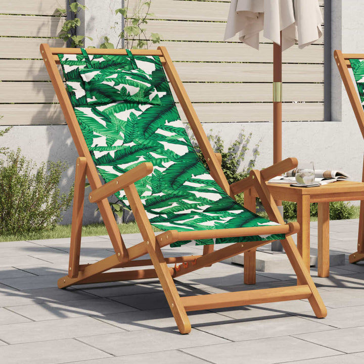 Hopfällbar Strandstol Tyg Och Träram