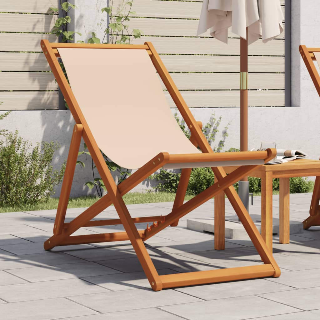 Hopfällbar Strandstol Tyg Och Träram