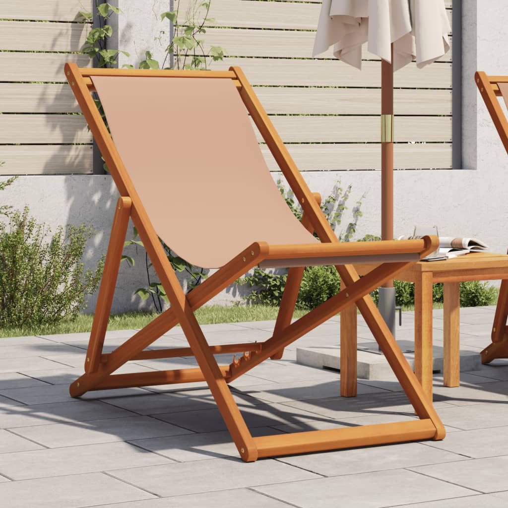 Hopfällbar Strandstol Tyg Och Träram