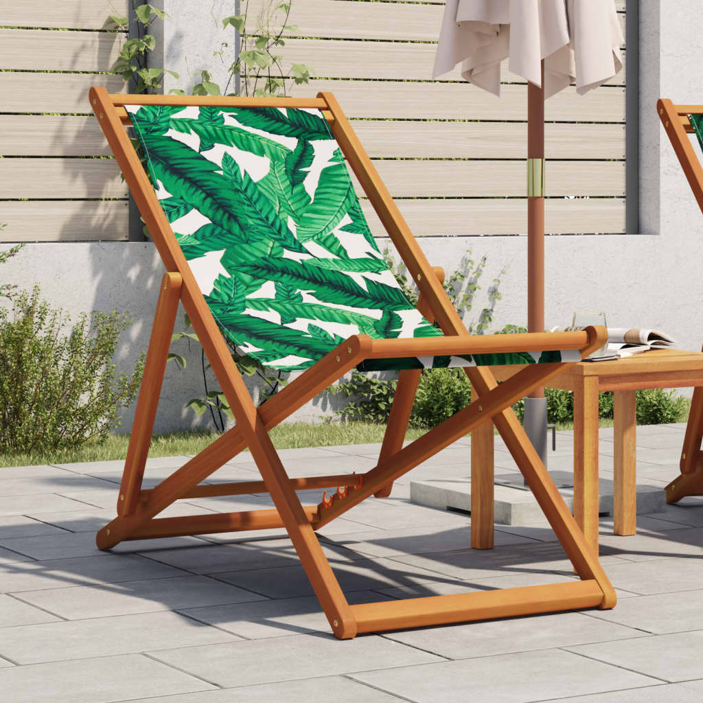 Hopfällbar Strandstol Tyg Och Träram