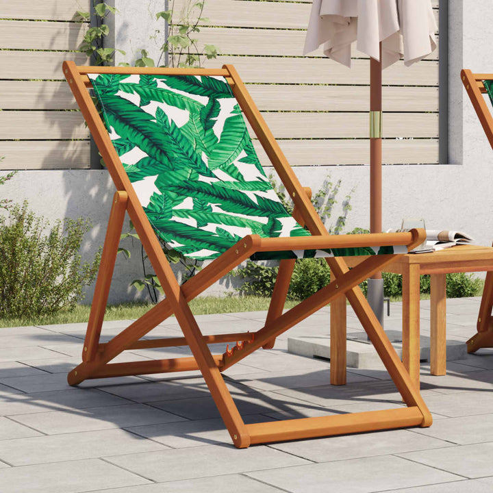 Hopfällbar Strandstol Tyg Och Träram