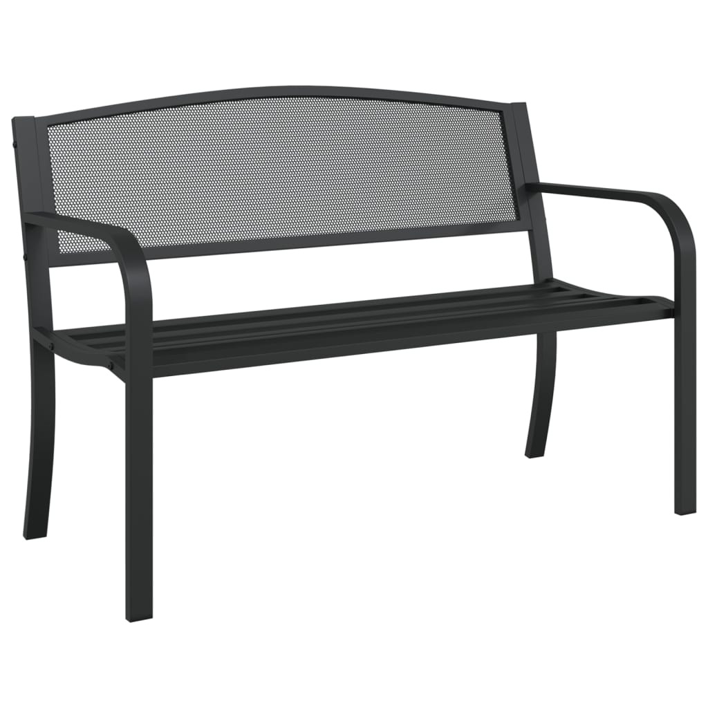 Trädgårdsbänk 119 Cm Svart Stål