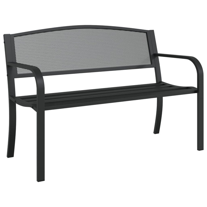 Trädgårdsbänk 119 Cm Svart Stål