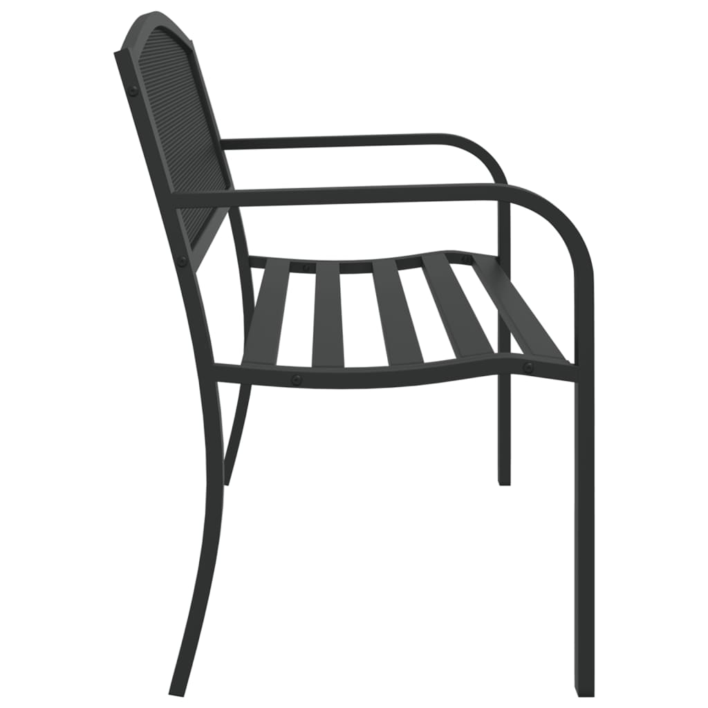 Trädgårdsbänk 119 Cm Svart Stål