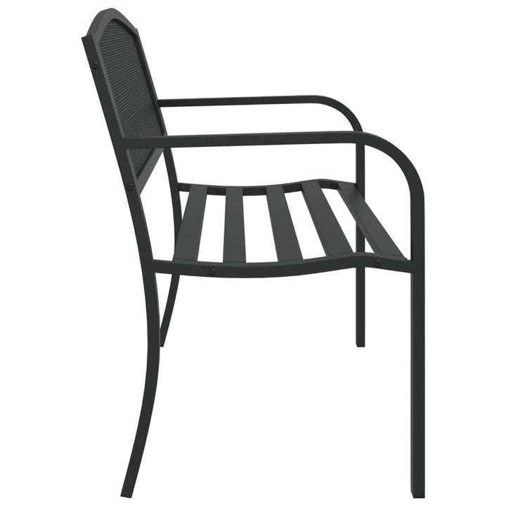 Trädgårdsbänk 119 Cm Svart Stål