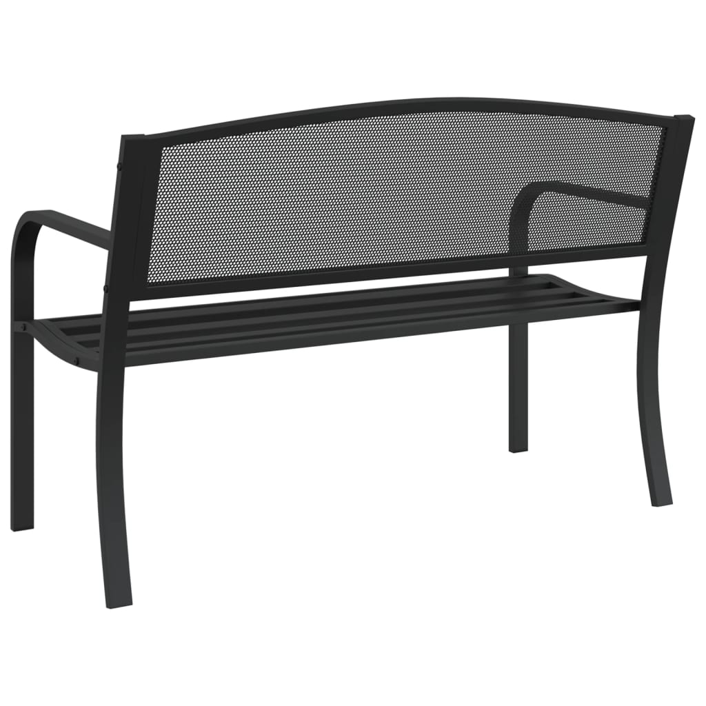 Trädgårdsbänk 119 Cm Svart Stål