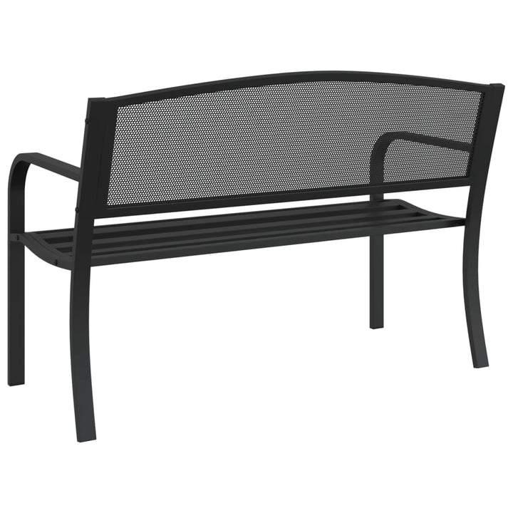Trädgårdsbänk 119 Cm Svart Stål
