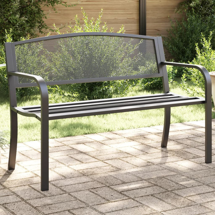 Trädgårdsbänk 119 Cm Svart Stål