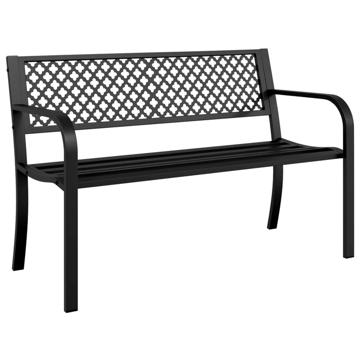 Trädgårdsbänk 119 Cm Svart Stål