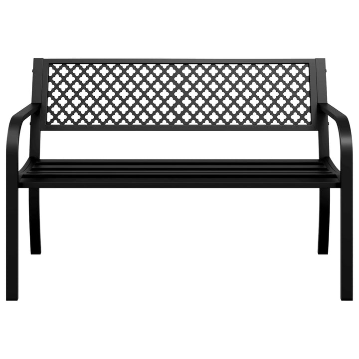 Trädgårdsbänk 119 Cm Svart Stål