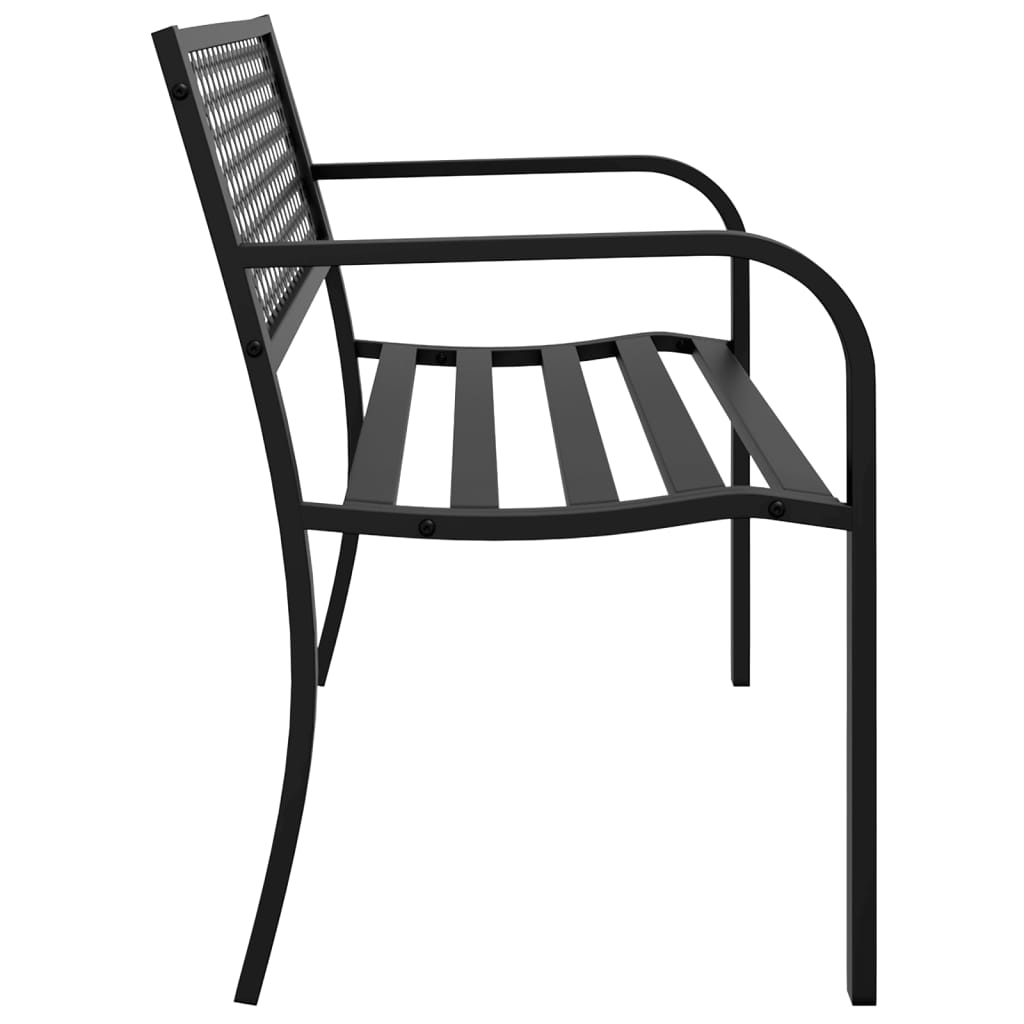 Trädgårdsbänk 119 Cm Svart Stål