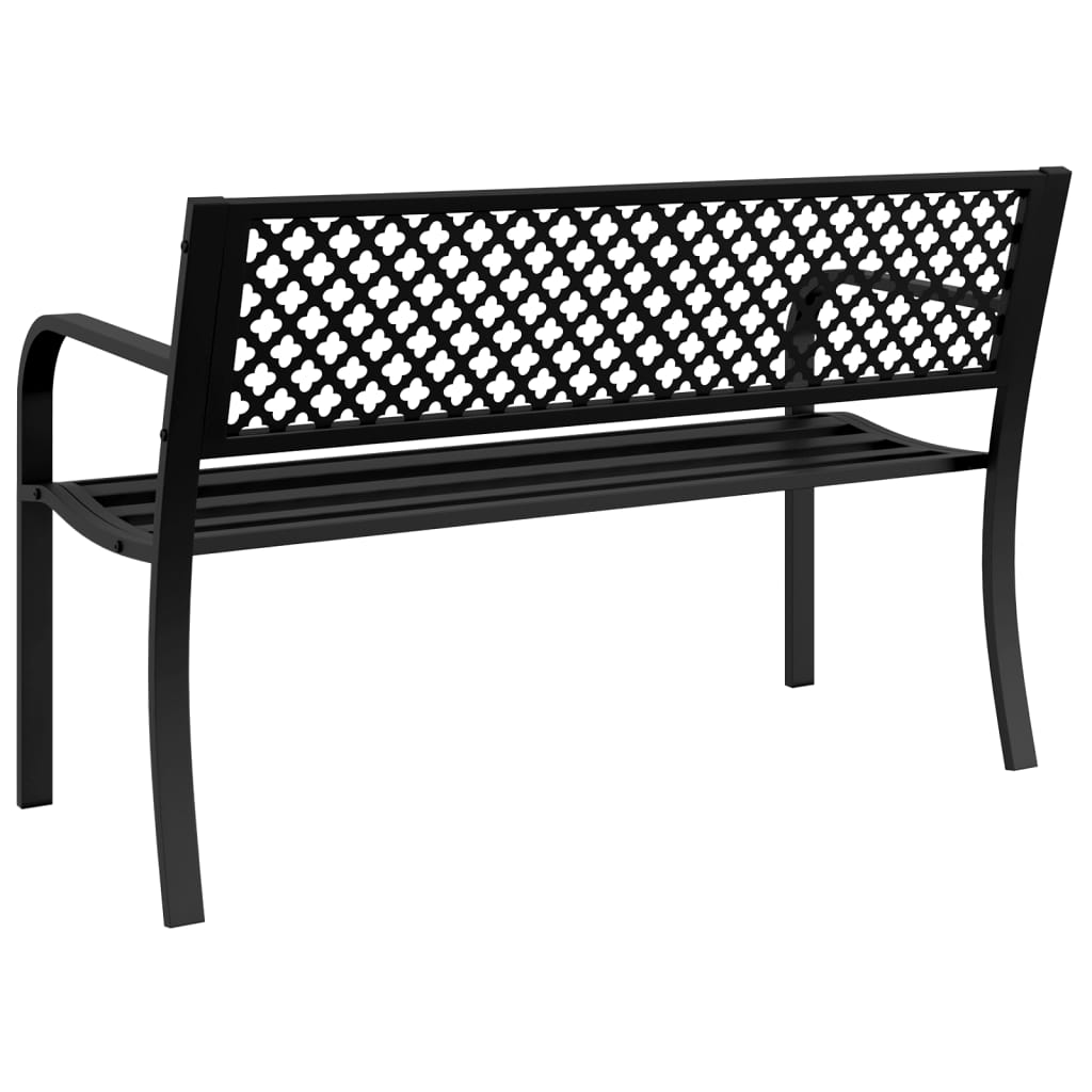 Trädgårdsbänk 119 Cm Svart Stål