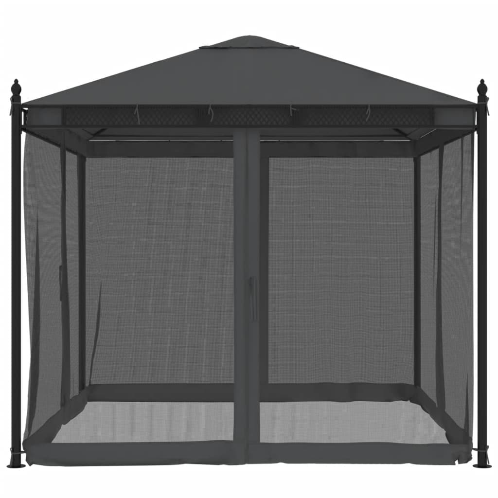 Paviljong Med Nätväggar 2,93X2,93 M Stål