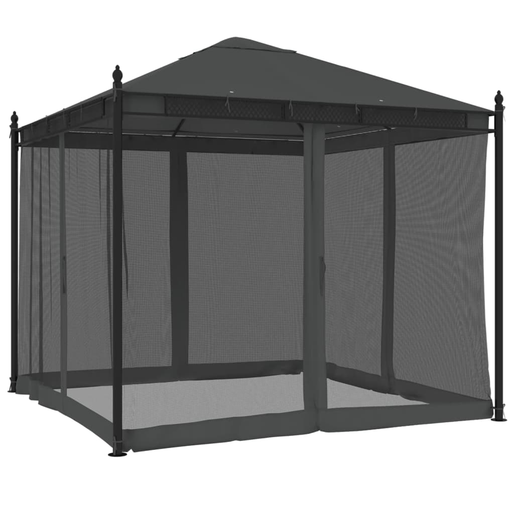 Paviljong Med Nätväggar 2,93X2,93 M Stål
