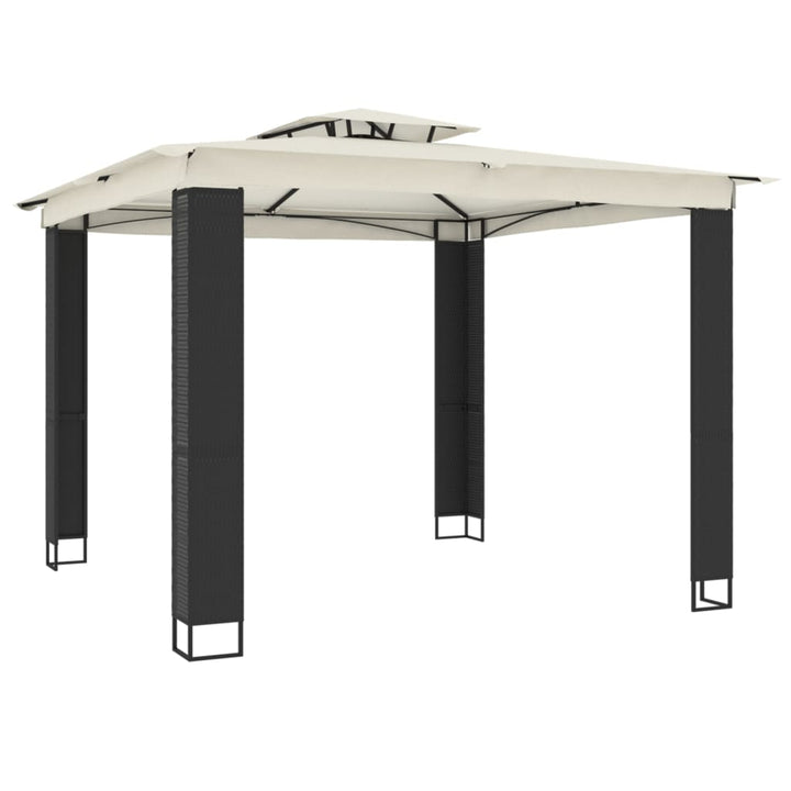 Paviljong Med Dubbelt Tak Gräddvit 2,94X2,94 M Stål
