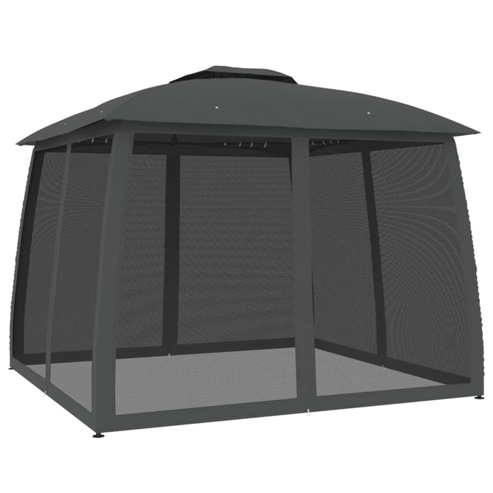 Paviljong Med Dubbelt Tak &amp; Nätväggar 2,93X2,93 M Stål