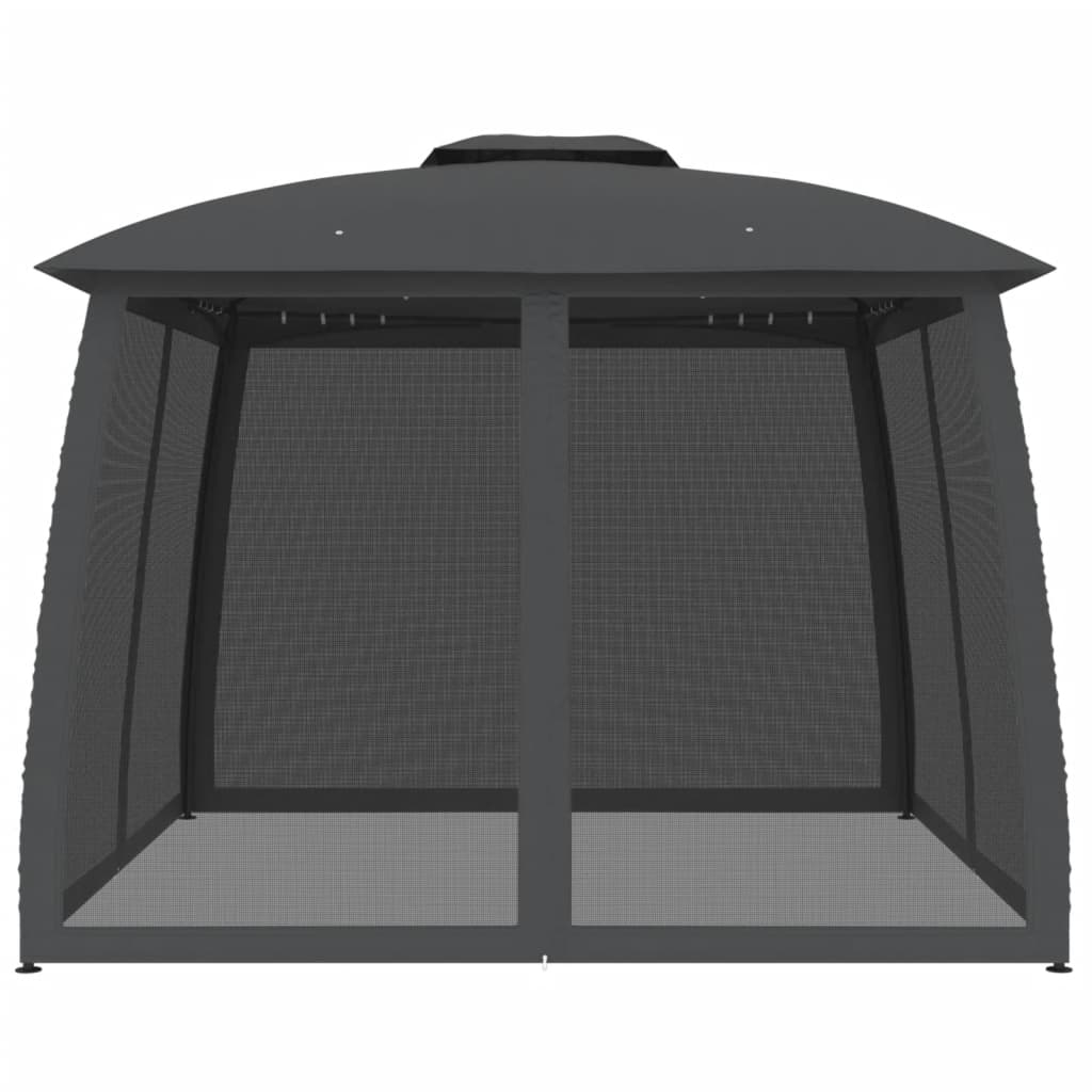 Paviljong Med Dubbelt Tak &amp; Nätväggar 2,93X2,93 M Stål