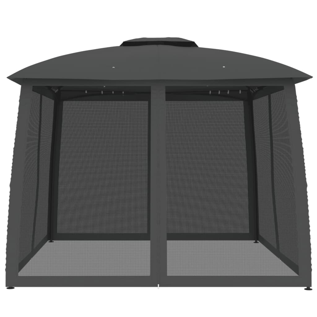 Paviljong Med Dubbelt Tak &amp; Nätväggar 2,93X2,93 M Stål