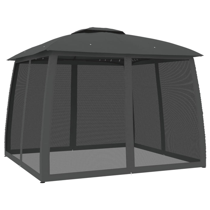 Paviljong Med Dubbelt Tak &amp; Nätväggar 2,93X2,93 M Stål