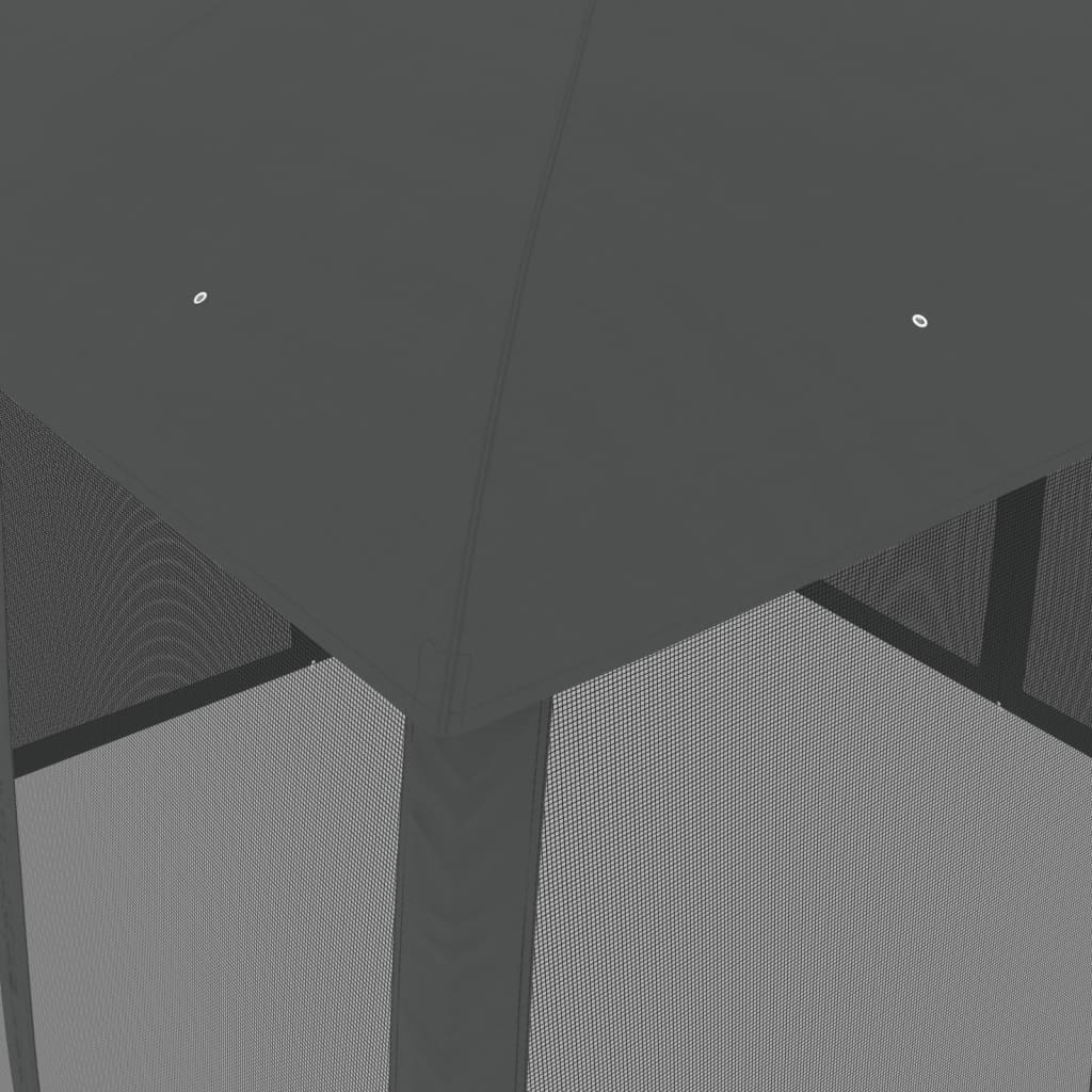 Paviljong Med Dubbelt Tak &amp; Nätväggar 2,93X2,93 M Stål