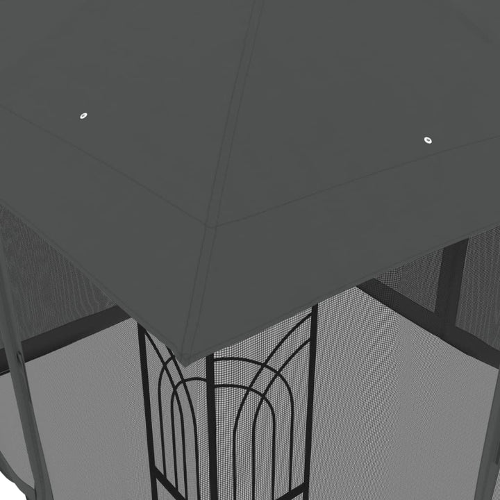 Paviljong Med Dubbelt Tak &amp; Nätväggar 2,94X2,94 M Stål