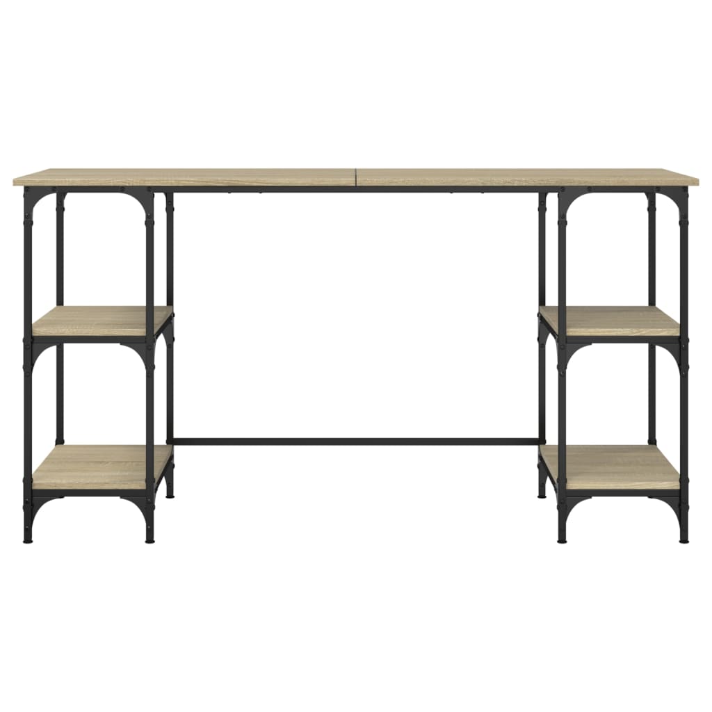 Skrivbord Sonoma-Ek 140X50X75 Cm Metall Och Konstruerat Trä