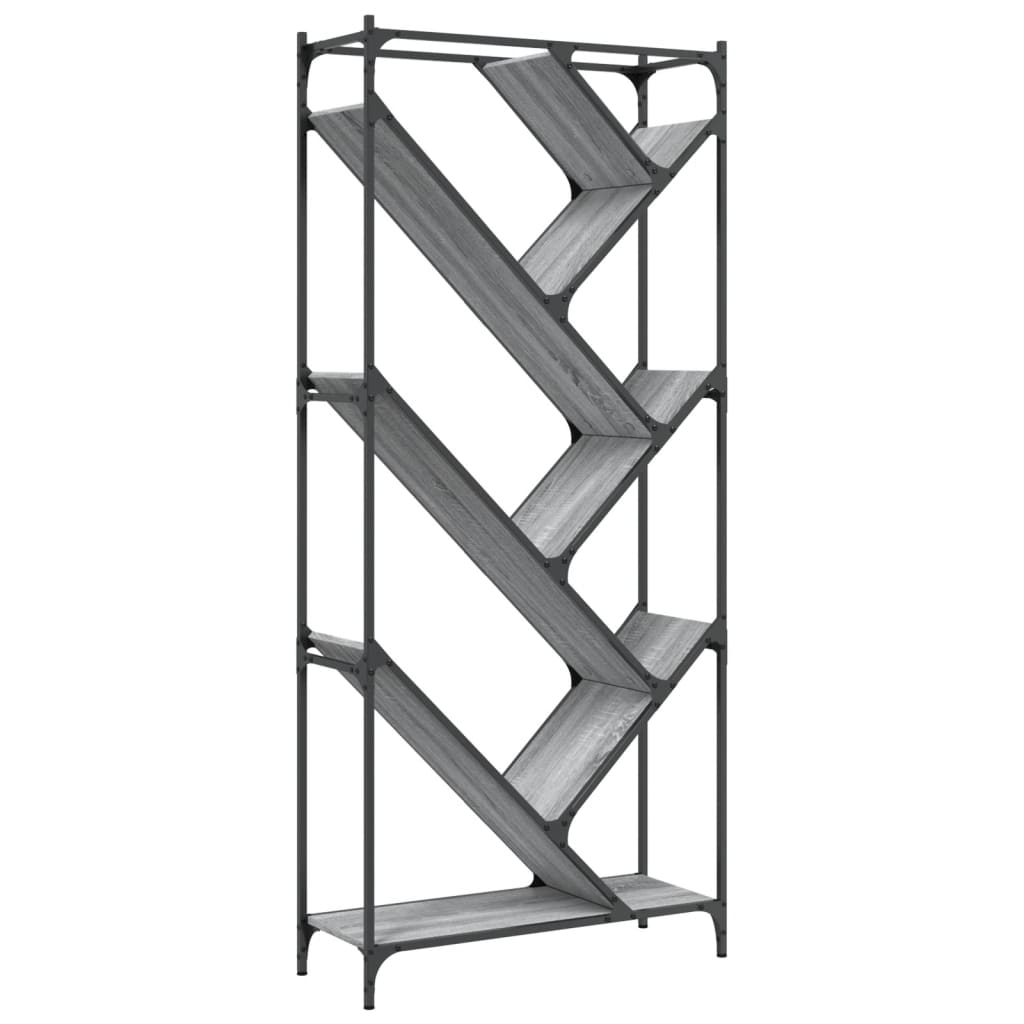 Bokhylla 79X30X180 Cm Konstruerat Trä Och Metall