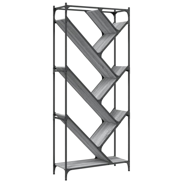 Bokhylla 79X30X180 Cm Konstruerat Trä Och Metall