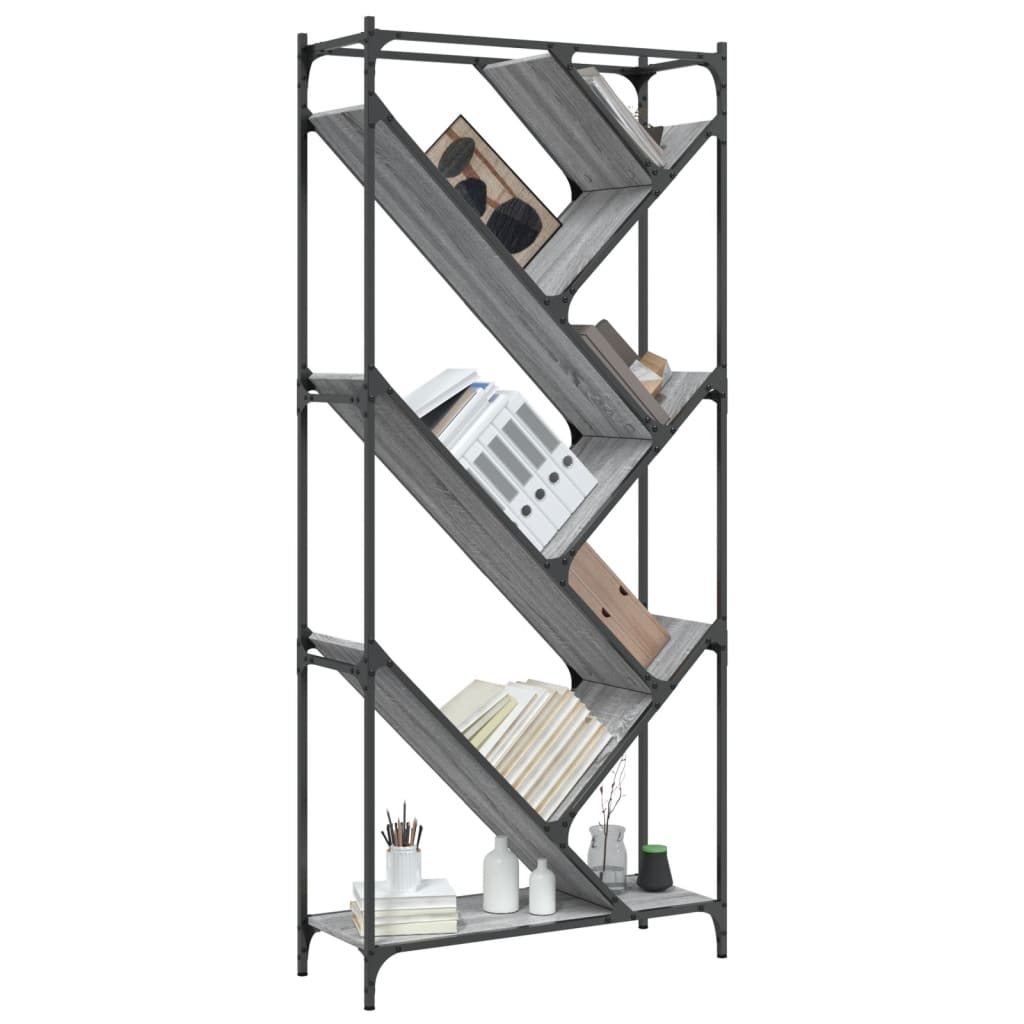 Bokhylla 79X30X180 Cm Konstruerat Trä Och Metall