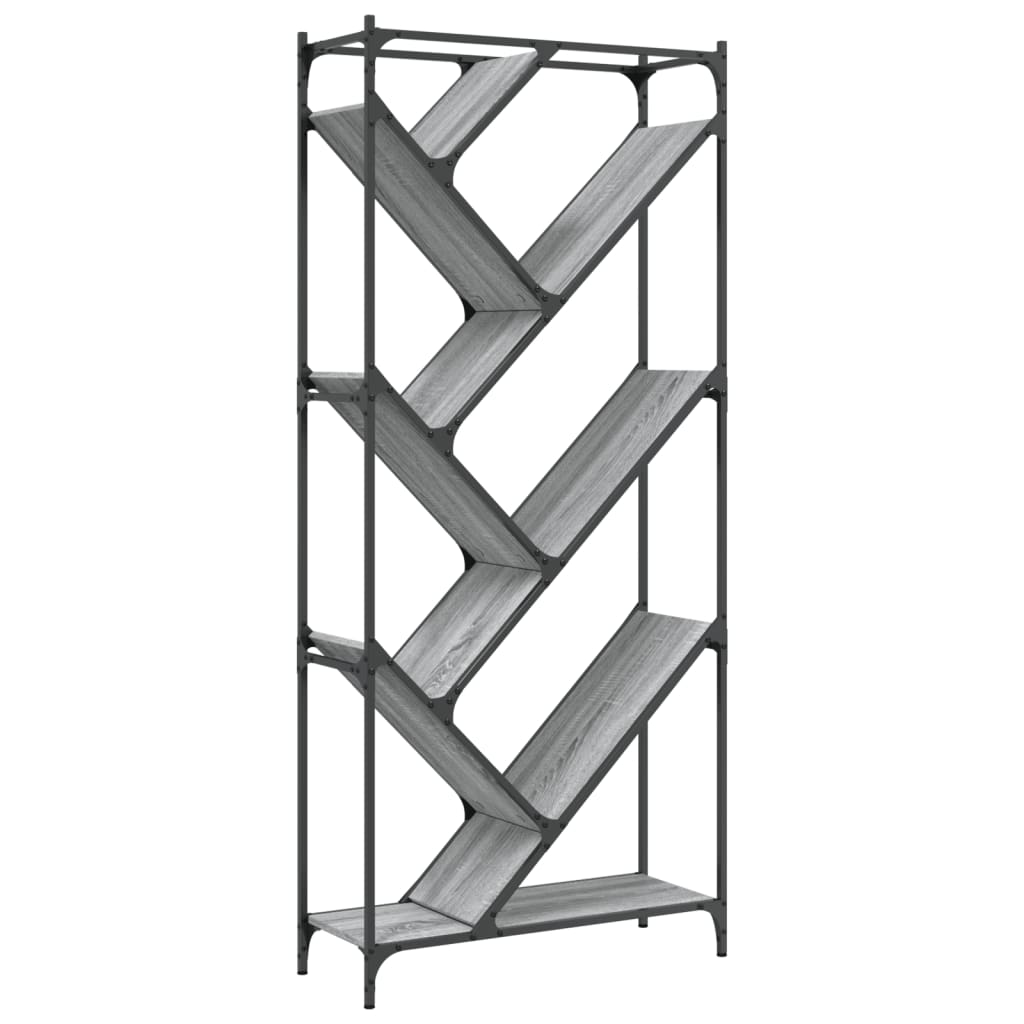 Bokhylla 79X30X180 Cm Konstruerat Trä Och Metall