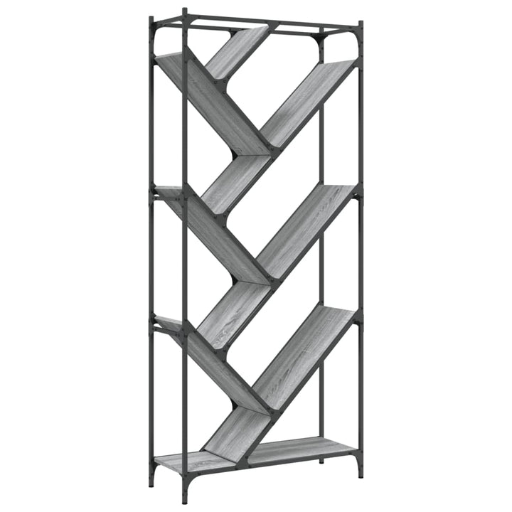Bokhylla 79X30X180 Cm Konstruerat Trä Och Metall