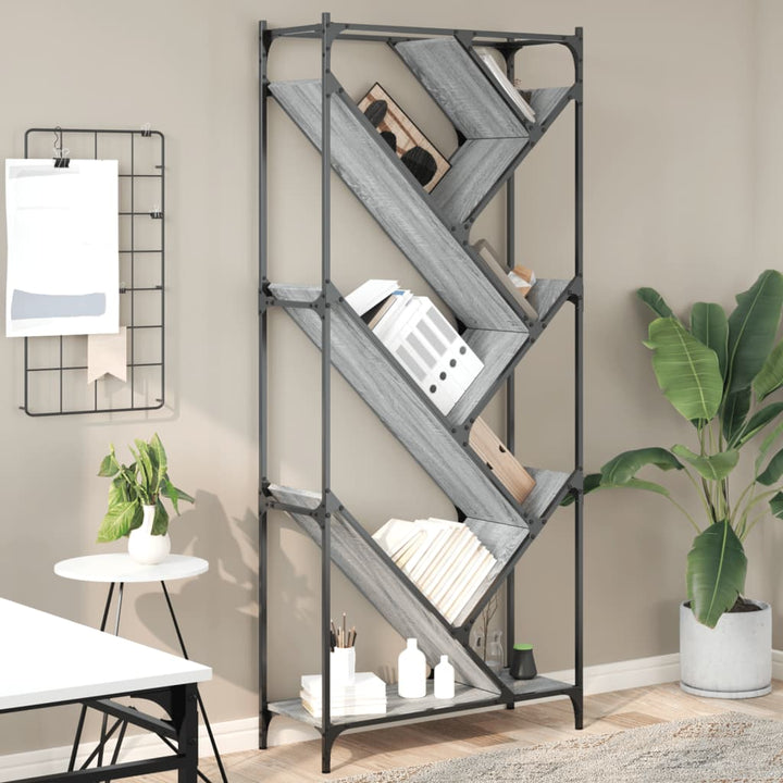 Bokhylla 79X30X180 Cm Konstruerat Trä Och Metall