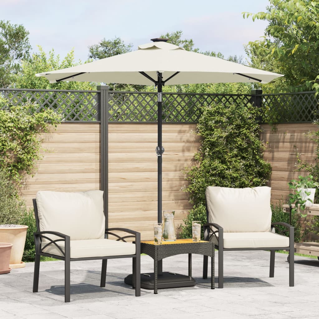 Trädgårdsparasoll Med Leds Och Stålstång 225X225X212Cm
