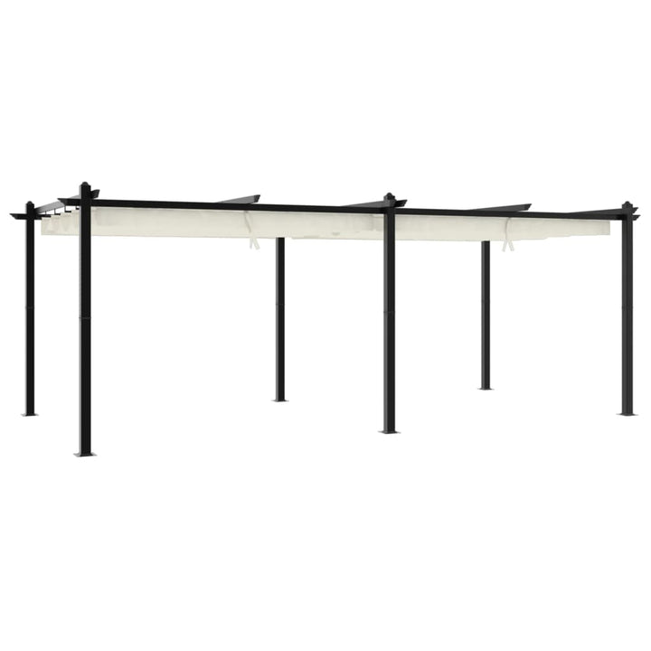 Paviljong Med Infällbart Tak Gräddvit 3X6 M Aluminium