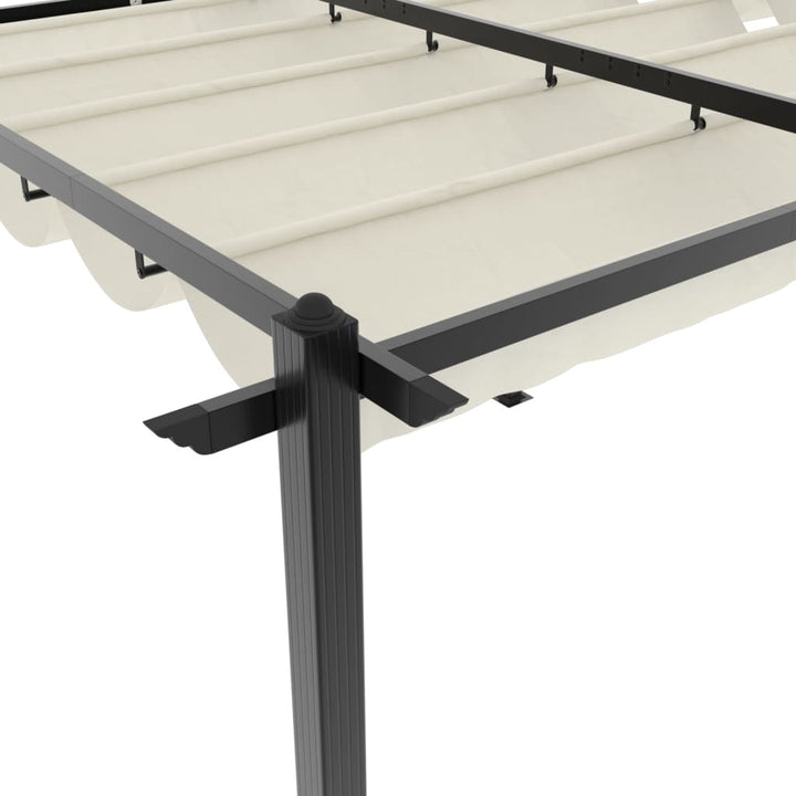 Paviljong Med Infällbart Tak Gräddvit 3X6 M Aluminium