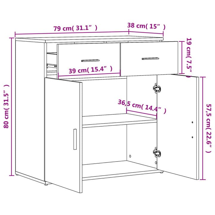Skänk 79X38X80 Cm Konstruerat Trä