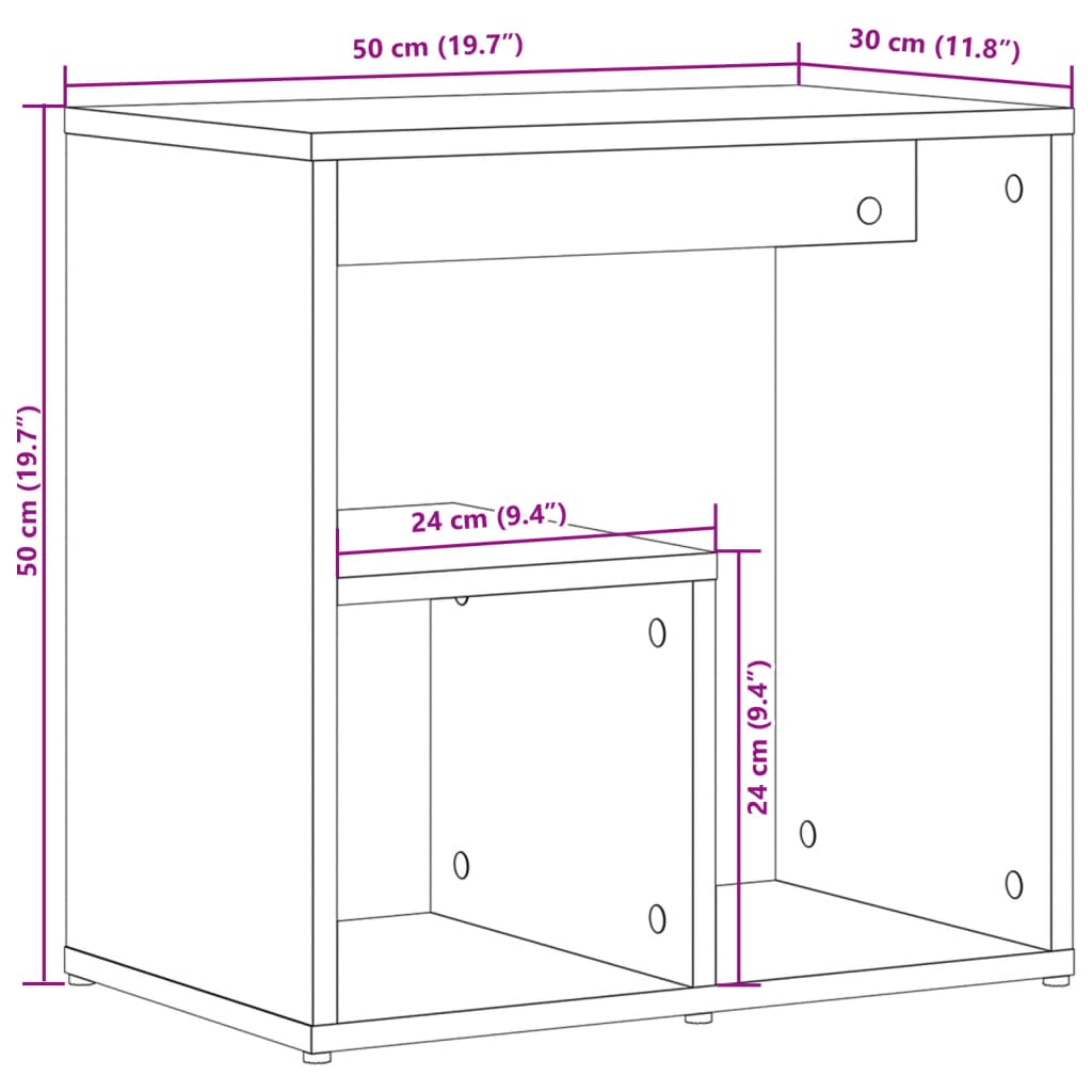 Sidobord 2 St 50X30X50 Cm Konstruerat Trä