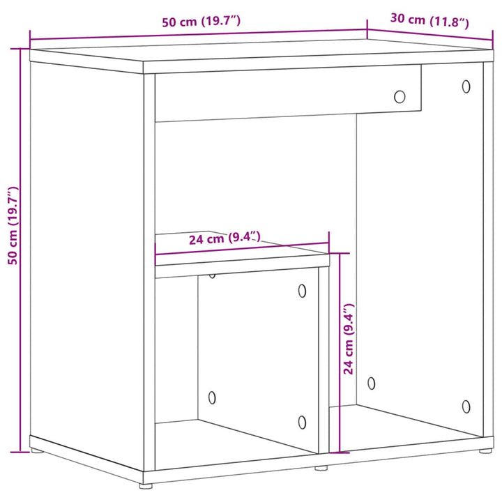 Sidobord 2 St 50X30X50 Cm Konstruerat Trä