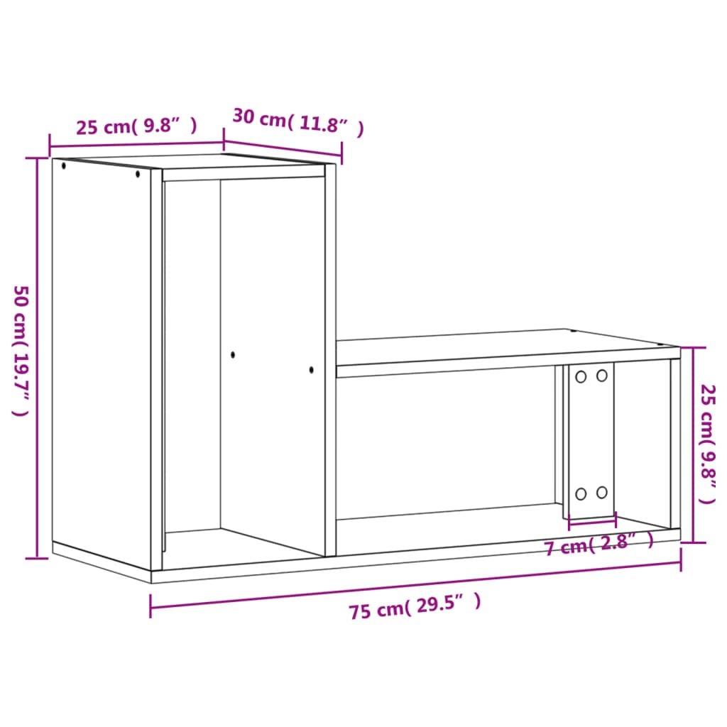 Tv-Skåp 2 St 75X30X50 Cm Konstruerat Trä