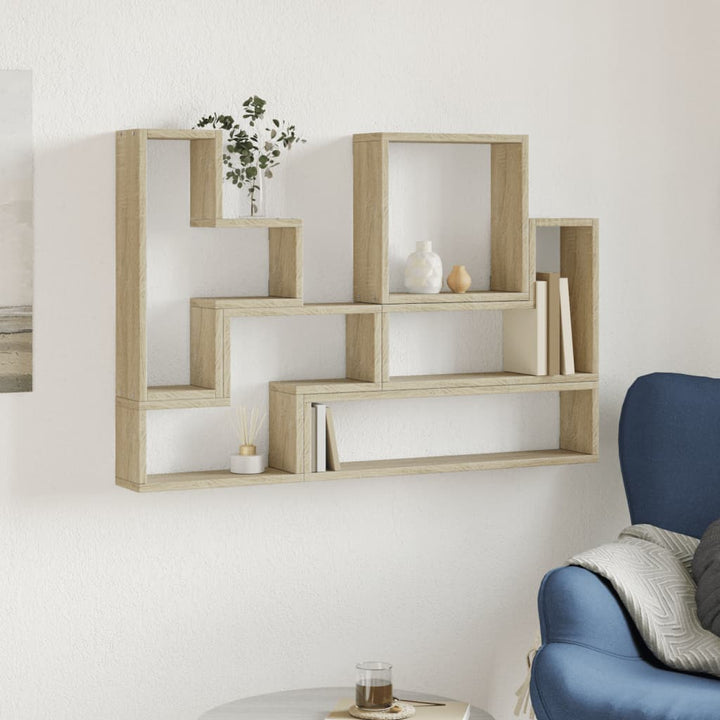 Vägghylla Sonoma-Ek 96X12X64 Cm Konstruerat Trä