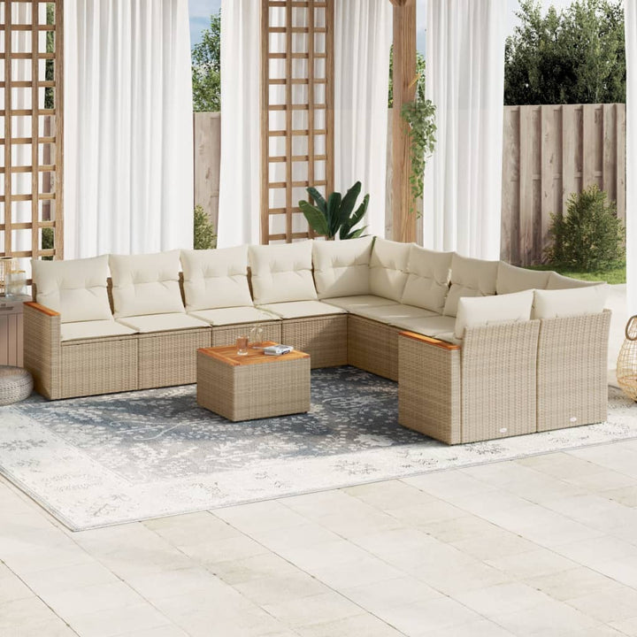 Loungegrupp 10 Delar Med Svarta Dynor Konstrotting