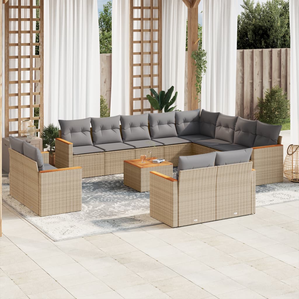 Loungegrupp Med Dynor 12 Delar Svart Konstrotting