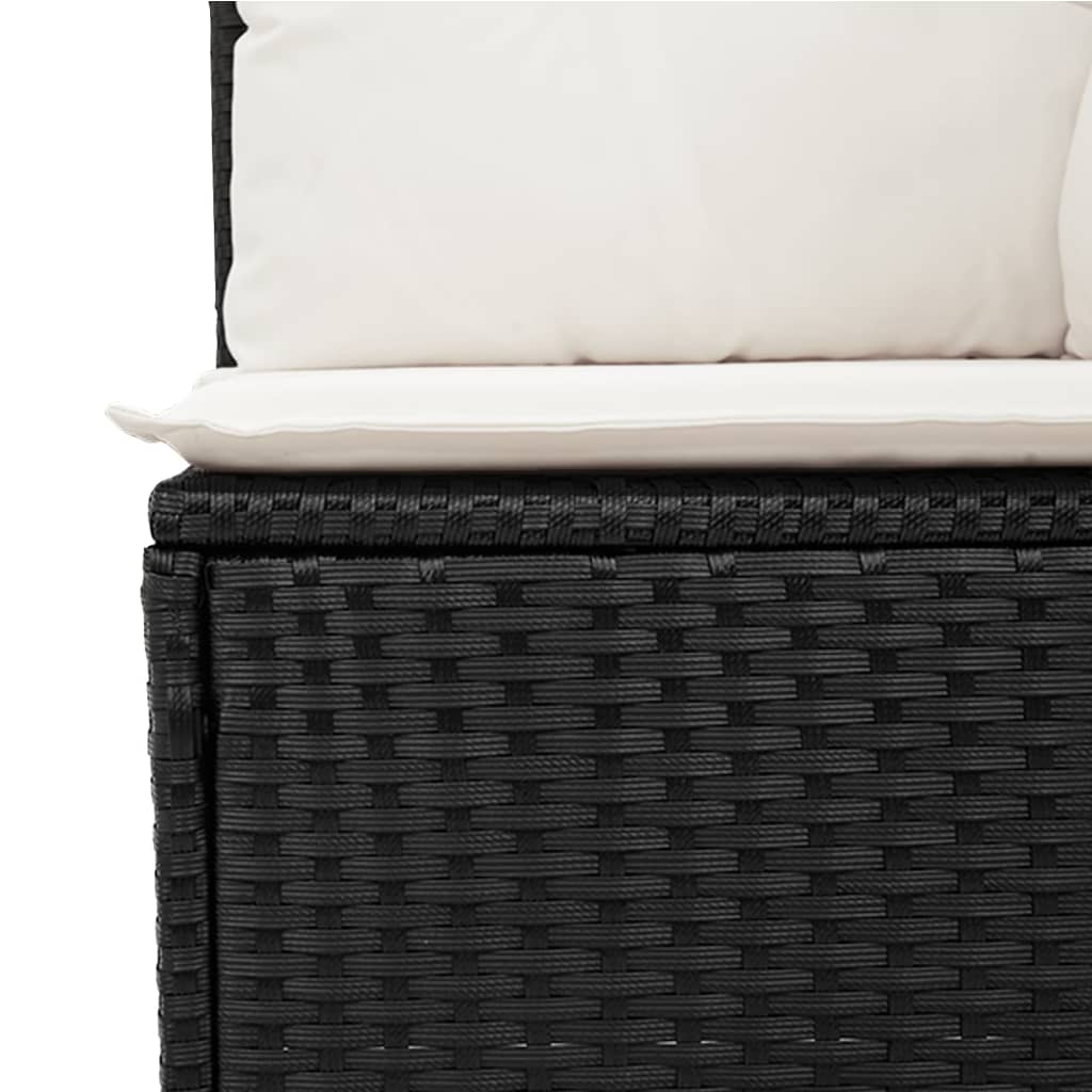 Loungegrupp För Trädgården Med Dynor 8 Delar Svart Konstrotting