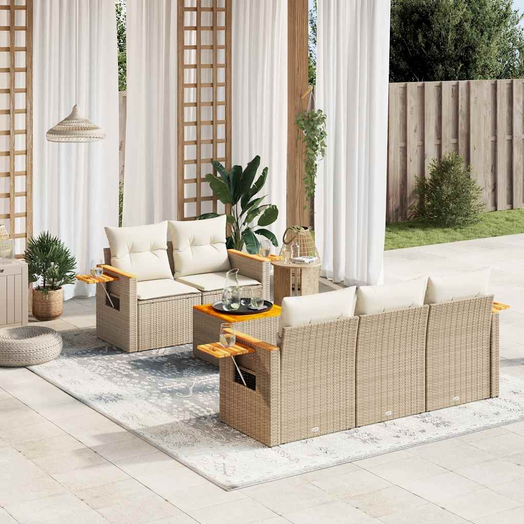 Loungegrupp Med Dynor 6 Delar Konstrotting